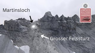 Animation Felssturz beim Martinsloch  Grosses Tschingelhorn GLGR [upl. by Brunn]