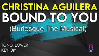 Christina Aguilera  Bound To You  Karaoke Instrumental  Lower [upl. by Aggi]