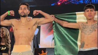 Charlie Sheehy vs Abdel Sauceda full weigh in Teofimo vs Ortiz card [upl. by Itnahs]