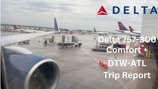 TRIP REPORT Delta Airlines  Boeing 757300  Detroit to Atlanta  Comfort [upl. by Snowber727]