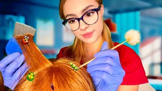 ASMR School Nurse Lice Check Roleplay👩🏻‍⚕️🐜🐛 Lice Removal amp Scalp Treatment 💆🏻‍♀️ [upl. by Talyah]