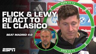 Robert Lewandowski amp Hansi Flick react to Barcelonas El Clasico win vs Real Madrid  ESPN FC [upl. by Gabby]