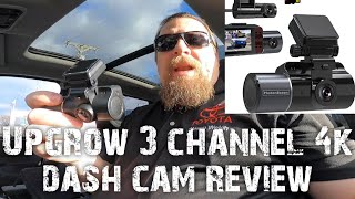 Review and install guide for UPGROW 3 Channel 4K Dash Cam [upl. by Callum]