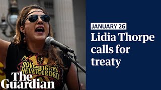 Lidia Thorpe pushes for treaty at Invasion Day rally We need to end the war on our people [upl. by Claretta]