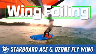 Wing Foiling Light Winds With the Starboard Ace and Ozone Fly Wing [upl. by Rizika]