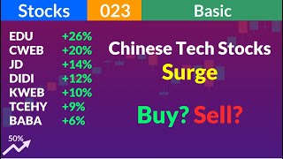 Chinese Tech Stocks Surge  KWEB CWEB  Buy or Sell Stocks 023 Basic [upl. by Hctub]