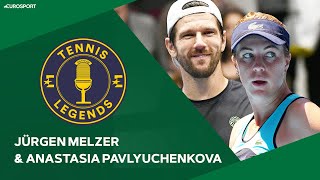 Anastasia Pavlyuchenkova and Jürgen Melzer  Tennis Legends Podcast  Eurosport [upl. by Aidnama]