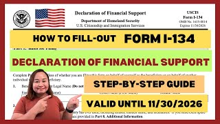 How to fillout Form I134 or Declaration of Financial Support  Stepbystep Guide  Episode 57 [upl. by Oad]