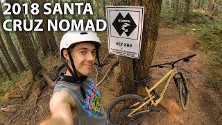 Demo Riding a Santa Cruz Nomad on Blackcomb trails  Jordan Boostmaster [upl. by Anialahs]