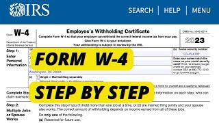 IRS W4 Form  How to Fill Out W4 Tax form  W4 Form Step by step Walkthrough Single amp Married [upl. by Tirza]