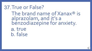 Top 200 Drugs Practice Test Question  True or False The brand name of Xanax is alprazolam [upl. by Yralam720]