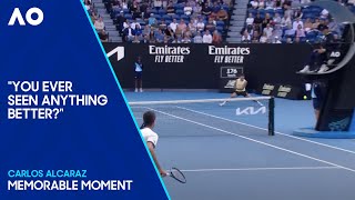 Carlos Alcaraz Hits AMAZING AroundTheNet Winner  Australian Open 2024 [upl. by Nhoj]