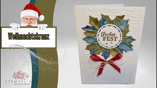 Weihnachtskranz  Stanzformen Fröhliche Rentiere  Produkte von Stampin´UP [upl. by Yks947]