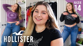 MIDSIZE HOLLISTER JEANS TRY ON  Trying Hollister Denim on a Size 1416 [upl. by Tamar890]