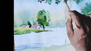 fishing man watercolor painting  beginners watercolor painting [upl. by Ispep]