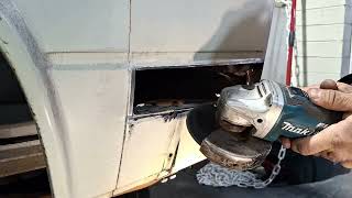 1990 VW Vanagon  Panel weldingforming part 6 rear left corner fabrication and welding [upl. by Alan]