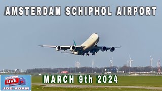 Amsterdam Schiphol Airport Live  Crosswind Arrivals [upl. by Egduj]