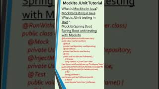 Mockito JUnit tutorialMockito Junit Tutorial Spring BootMockito tutorialMockito testing in Java [upl. by Lange858]