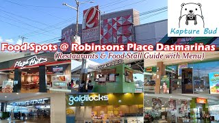 Food Spots  Robinsons Place Dasmariñas Restaurants amp Food Stall guide with Menu [upl. by Bensen]