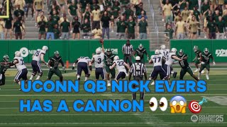 UCONN Huskies QB Nick Evers has a ROCKET ARM 😳💥🚀  College Football 25 [upl. by Shipman]