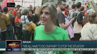 Hundreds of demonstrators in Madrid demanded decent housing prices [upl. by Nitniuq222]