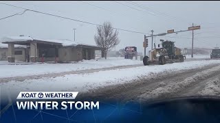 Blizzard conditions as storm continues in New Mexico [upl. by Adanar265]