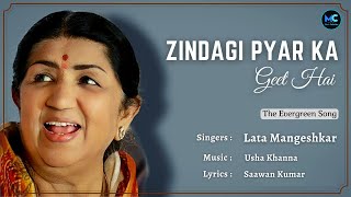 Zindagi Pyar Ka Geet Hai Lyrics  Lata Mangeshkar RIP  Rajesh Khanna Padmini Kolhapure  Souten [upl. by Ahsitam]