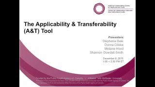 NCCMT Webinar Applicability and Transferability of Evidence AampT Tool [upl. by Judas410]