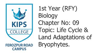 Life Cycle amp Land Adaptations of Bryophytes  1st Year Biology  Chapter No 09 [upl. by Seale]