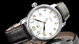 Zeppelin 76561 40mm LZ127 Graf Zeppelin Series German Made Automatic Leather Strap Watch [upl. by Nayr]