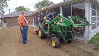 Tiller Challenge Compact Tractor amp King Kutter Tiller Hard Clay or Top Soil Pool Removed [upl. by Ailhad]