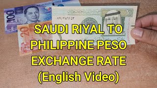 Saudi Riyal to Philippine Peso  Riyal to Peso Exchange Rate Today  Currency Universe English [upl. by Hermosa]