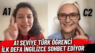 A1 Seviye Türk Öğrenci İlk Defa İngilizce Konuşuyor [upl. by Henryetta402]