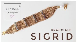 SIGRID bracciale gioiello realizzato ad uncinetto [upl. by Etnemelc]