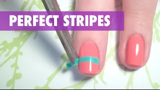 How To Create Perfect Stripes On Your Nails [upl. by Frere]