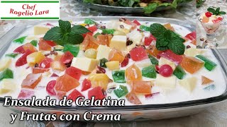 Ensalada De Frutas Y Gelatina Con Crema [upl. by Ashmead]