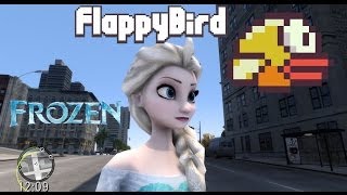 GTAIV アナと雪の女王のアナ、エルサ、有名人でFlappy Birdをやってみた Frozen AnnaElsaMessi and Stallone play Flappy Bird [upl. by Yaya]