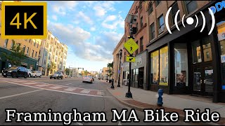 Framingham MA Bike Ride at Sunset Downtown to Farm Pond [upl. by Nailil]