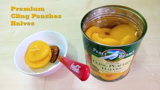 Peace Brand  Premium Cling Peaches Halves in Heavy Syrup  Feb 3  © 2021 PRODUCTSML  Canned Food [upl. by Ymor992]