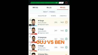 GUJ VS BEN DREAM11 TEAM PREDICTION prokabaddi2024 [upl. by Juster]