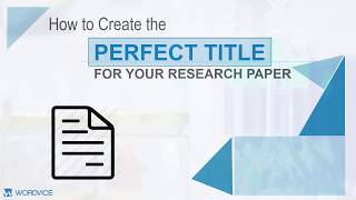 How to Write a Research Paper Title [upl. by Onin]