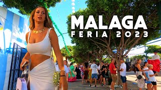 Malaga City Spain REAL DE LA FERIA DE MÁLAGA 2023 Fun Summer August Fair Costa del Sol Andalucía 4K [upl. by Ajnot]