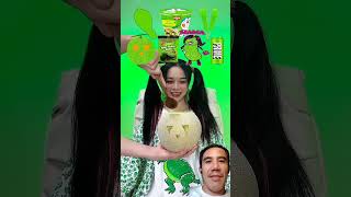 Going Green The Mukbang Challengefunny mukbang greenfood eating whitefoodchallengefood viral [upl. by Liana]