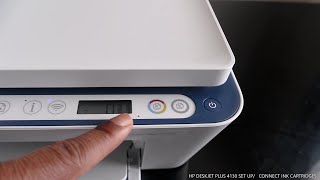 HP DESKJET PLUS 4130 SET UP  CONNECT INK CARTRIDGES [upl. by Bred]