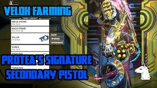 Lets Play Warframe  Velox Farm Proteas Signature Secondary Pistol Weapon Granum Void Rank 3 [upl. by Ramilahs]