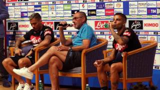 RitiroAzzurro Sarri Allan e Insigne incontrano i tifosi a Folgarida [upl. by Ahsetel89]