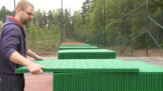 Bergo Tennis court  installation instruction [upl. by Ahtenek422]