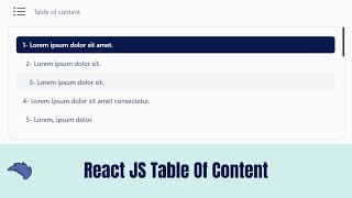 Dynamic Table of content in React  React Components 3 [upl. by Aroc]