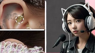 asmr Itchy amp Smelly Ear Stone Removal animation beauty ear [upl. by Rednaskela]