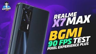 Realme X7 Max 90FPS BGMI Test with Pixel Experience Plus Custom ROM  Gaming Josh [upl. by Tabatha]